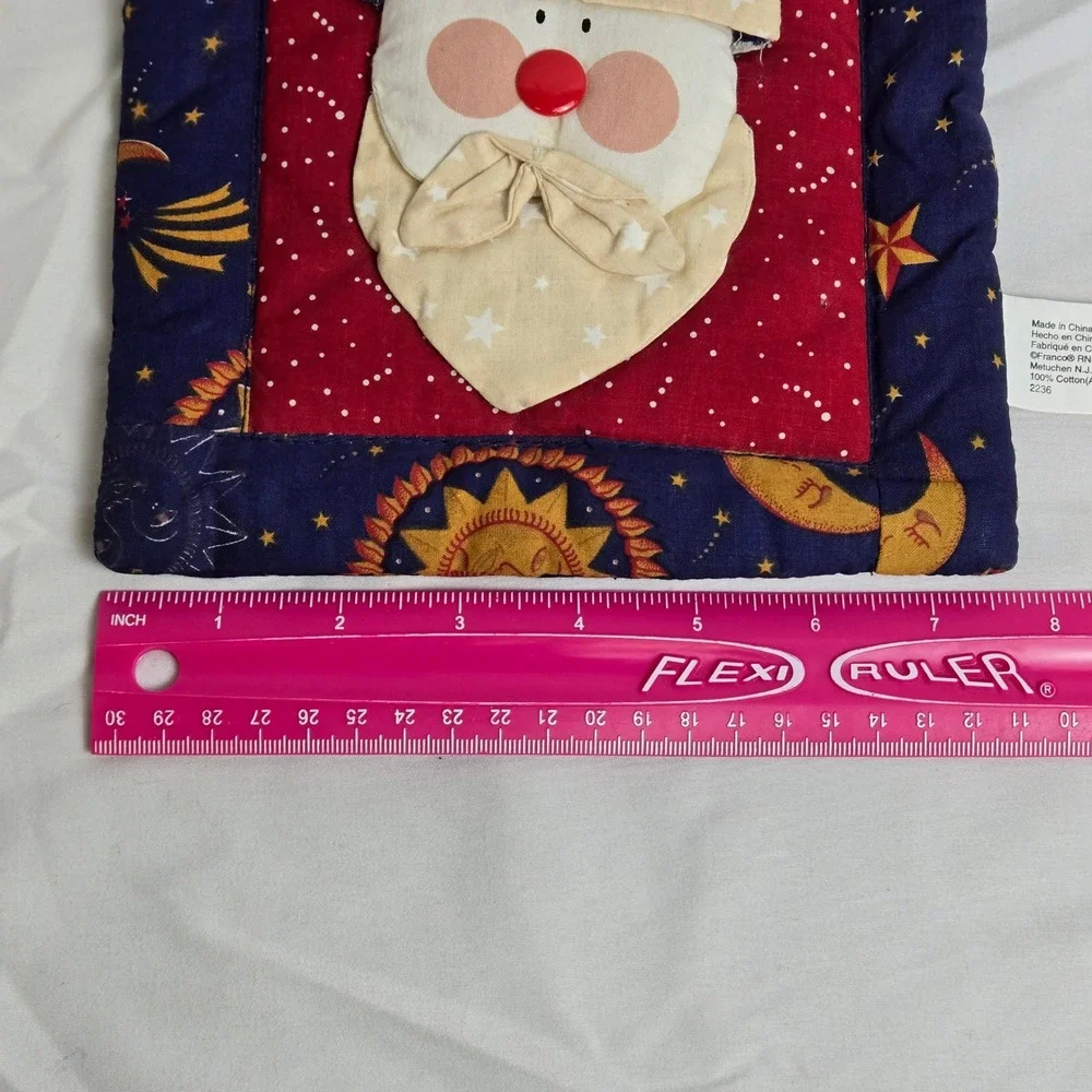 Franco Celestial Starry Night Sky Santa Claus Holiday Pot Holder Cotton 2236